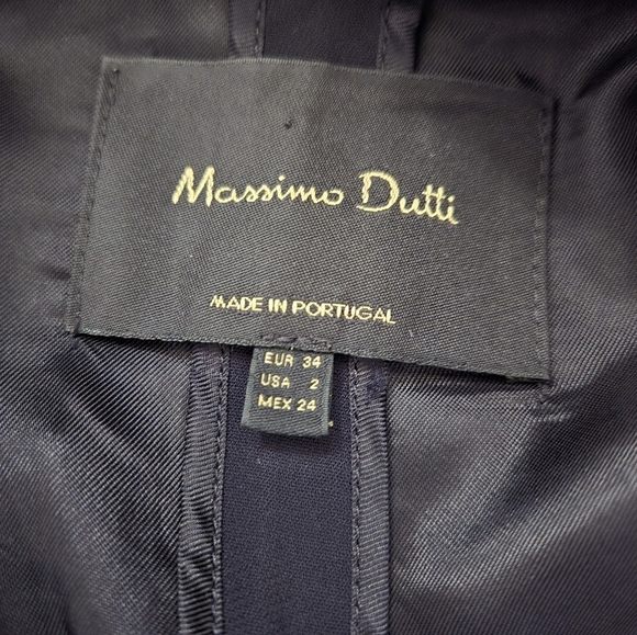 MASSIMO DUTTI Women's Navy Fitted Double-Breasted Blazer. Size 2 - Picture 11 of 15